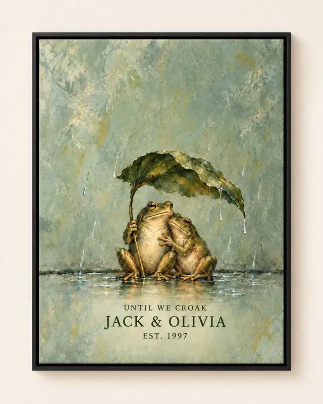 Until We Croak canvas in a black floating frame